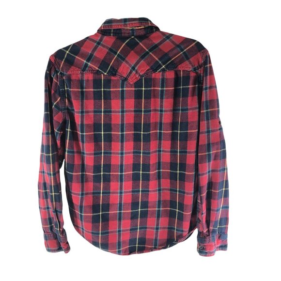 Urban Pipeline Mens Flannel Shirt Button Down Chest Pockets Cotton Plaid Red M - Picture 3 of 4